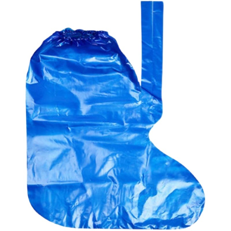 Disposable Waterproof and Rainproof Protective Shoe Cover Thickened Long High Tube Breeding Boots Cover Outdoor Drifting Strap Plastic Foot Cover
