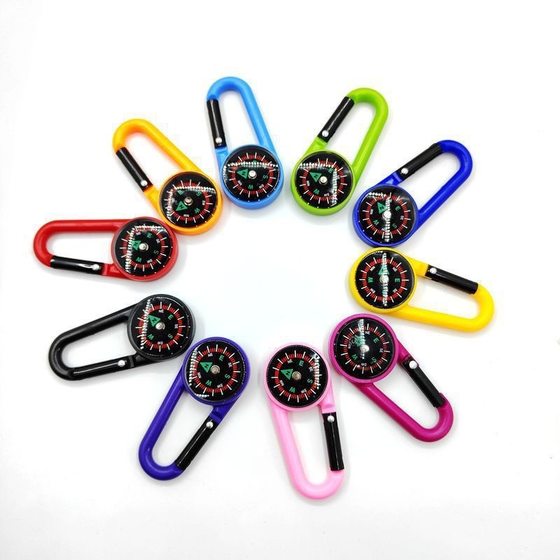 Outdoor mountaineering buckle compass hook multifunctional portable liquid suspension compass