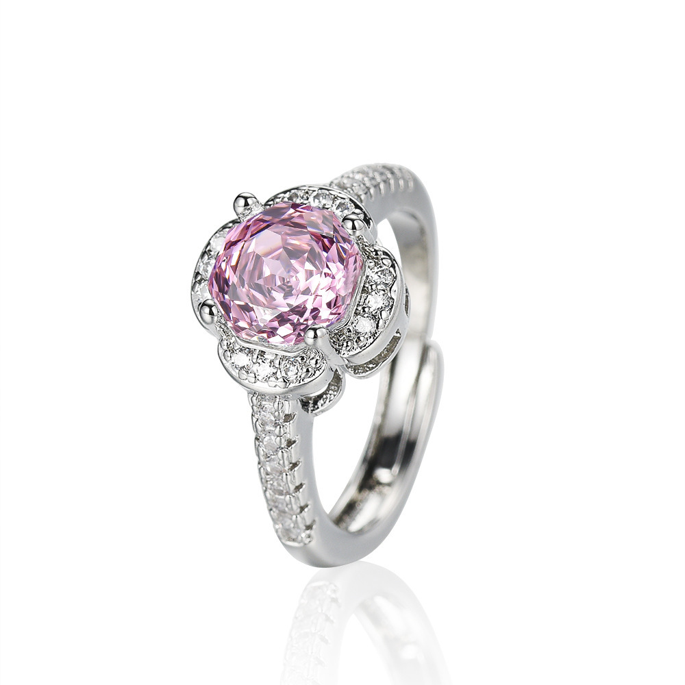 Amazon nuevo Seiko Rose Chepa Paracha collar de zircon pendientes anillo de tres piezas al por mayor