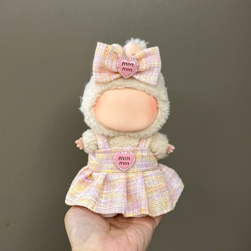 Ropa exclusiva para muñeco Labubu – prendas de peluche 17 cm, falda y traje para primera y segunda generación
