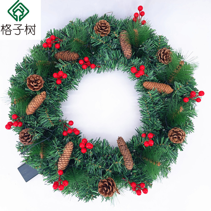 111クリスマス装飾品シミュレーション赤果松果混合クリスマス花輪門掛ショーウインドー道具クリスマス花輪|undefined