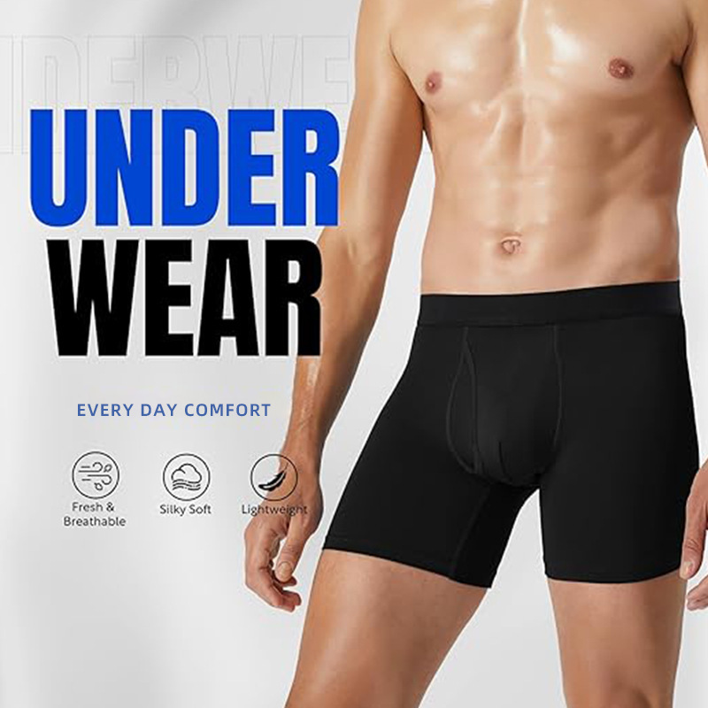 Tight-Fitting Extended Anti-Wear Leg Boxer Sports Underwear for Men, Boxing Shorts, Large Size Four-Corner Pure Cotton Classy Underwear for Men