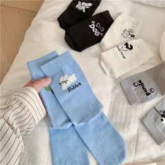 襪子女卡通可愛動物女中筒襪ins潮日系左右腳AB襪創意個性女棉襪