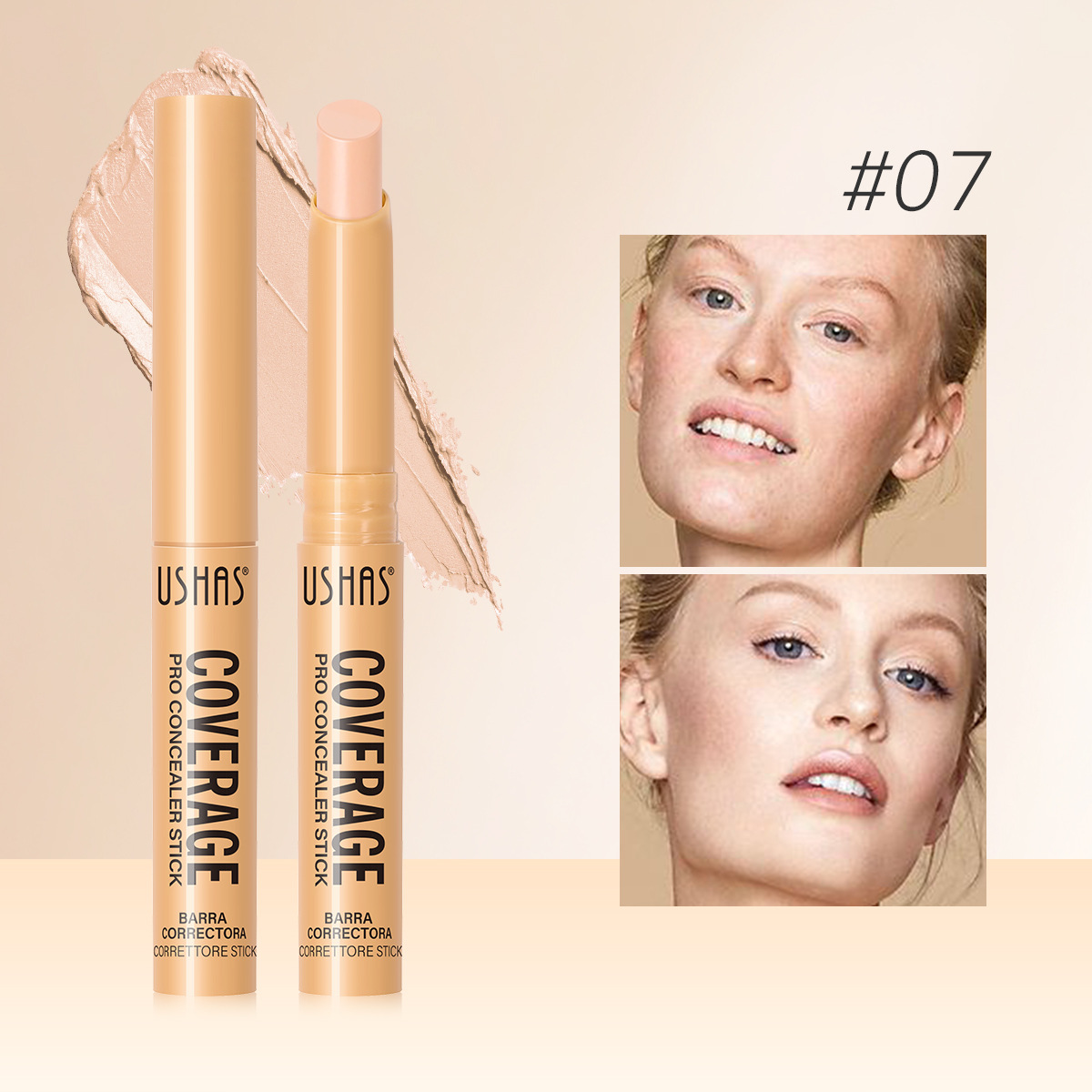 USHAS Europa y los Estados Unidos transfronterizos spot varilla impermeable a largo plazo natural reparar el maquillaje estereoscópico UC058A + B