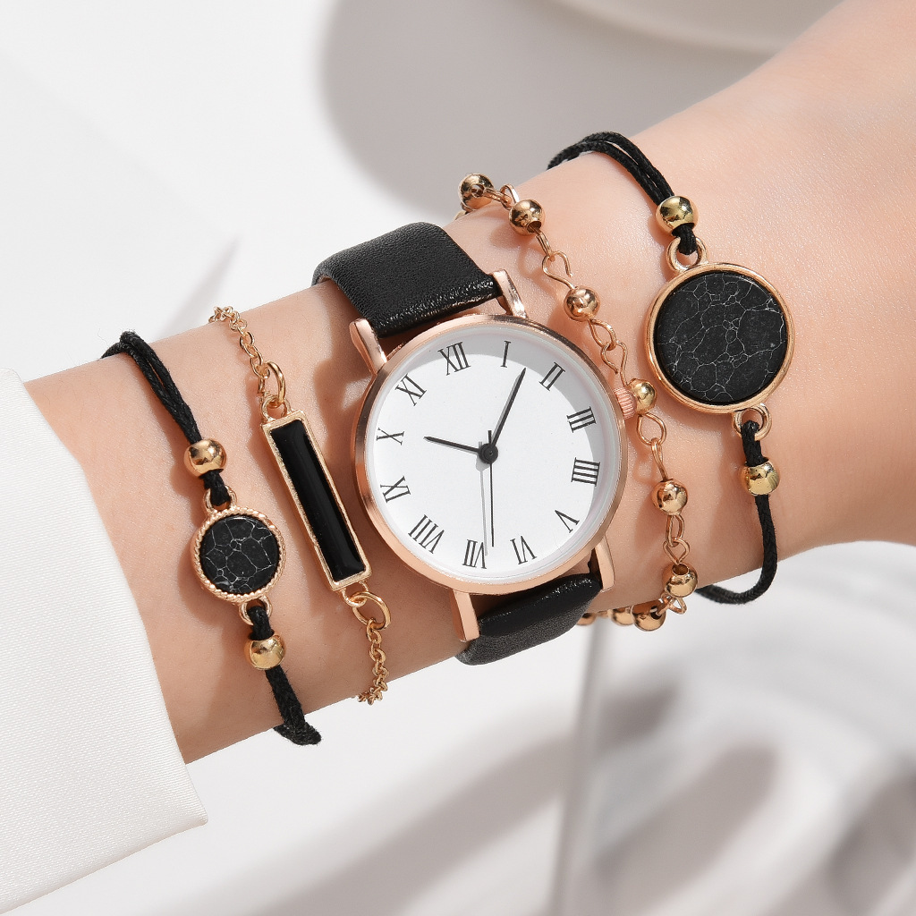 5 pcs/set boutique gift set spot fashion personality men's watch bracelet_voghion.com
