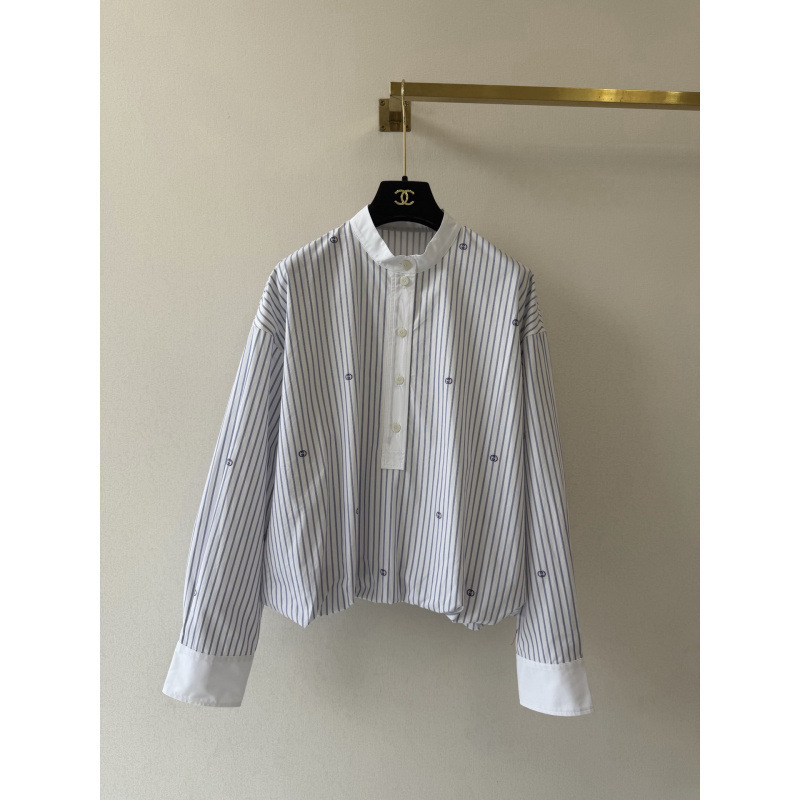 Printed shirt for women, 2025 summer new style, loose long-sleeved light blue striped sun protection shirt top Printed shirt for women, 2025 summer new style, loose long-sleeved light blue striped sun protection shirt top