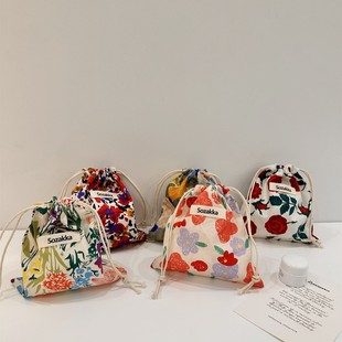 34225 storage bag small cloth bag Japanese lipstick bag portable cosmetic bag women's portable cosmetic bag drawstring bag