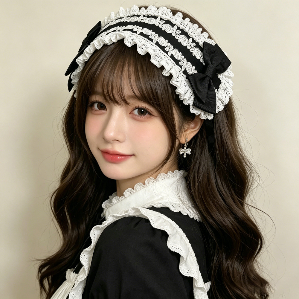 Dos dimensiones Lolita correa de cabello chica gato oreja clip de cabello cómic cosplay Lolita criada correa de cabello