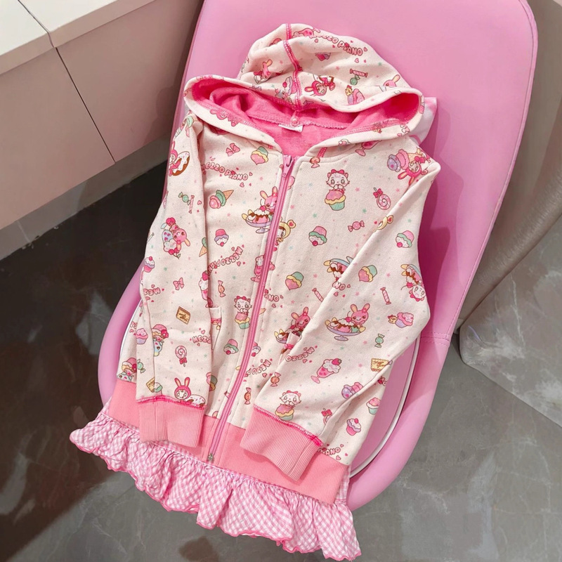 Japanese-Style Soft Cute Vintage Playful Girl Cute Daughter Dopamine Printed Mezzopiano Replica Long-Sleeve Sweatshirt