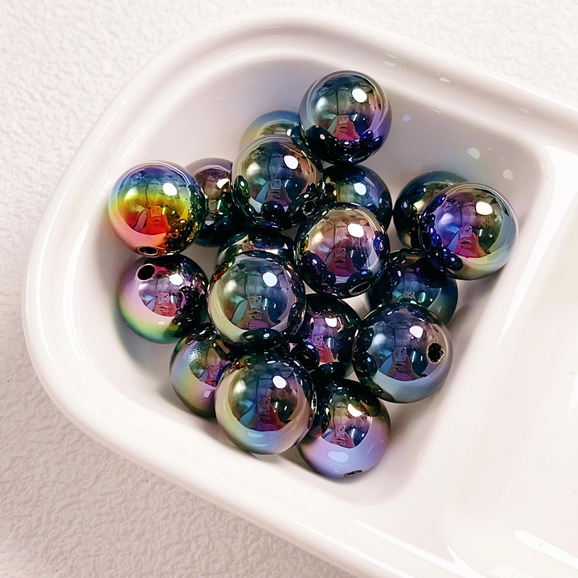 23g Weight Beads Jewelry Making Type DIY Jewelry Accessories Classification 10 PCS/Package Quantity Acrylic Material Ball Pattern Plating Design Simple Style Style 10 PCS/Package Arylic Ball DIY Jewelry Accessories Beads 2