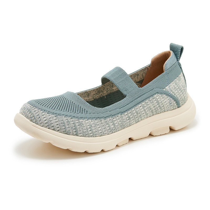 K6016 - 5 nuevo 2025, zapatos de cuero auténtico, almohadilla ligera antideslizante, cabeza redonda, tejido transpirable, zapatos de madre para mujeres