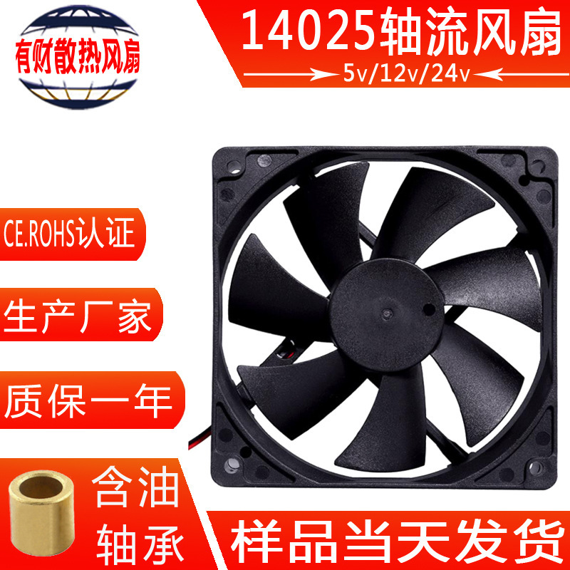 14025 Dc Cooling Fan 24V Purifier Car Variable Frequency Fan Pure Copper High Power Adjustable Speed Fan