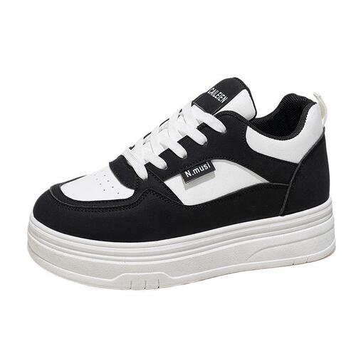 New Breathable White Women's & Children's Shoes, Autumn Season, Korean Style, Versatile, Thick Sole, Height Increasing, Sports Casual Platform Shoes