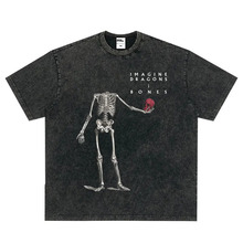 ���羳ŷ�롿Imagine Dragons Bones Skull Vintage Washed