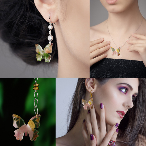Poppy DIY Crystal Glue Resin Abrasive Butterfly Letter 12 Constellation Pendant Earrings Pendant Silicone Mold