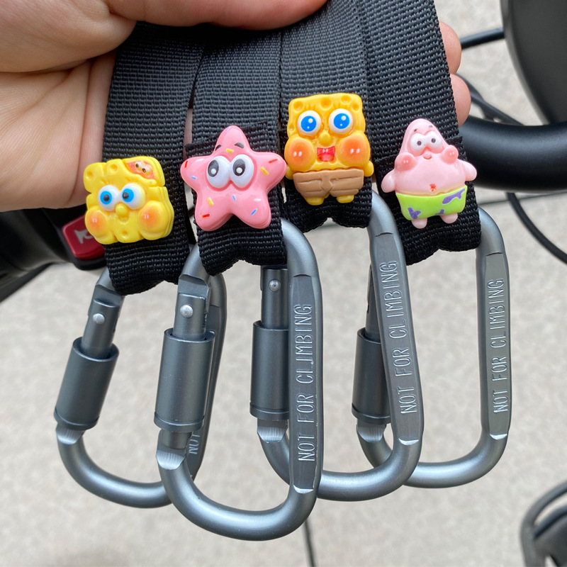 Gancho para coche eléctrico, pastel de esponja de dibujos animados, gancho para colgar multifuncional frontal, soporte de carga de aleación de aluminio, instalación gratuita
