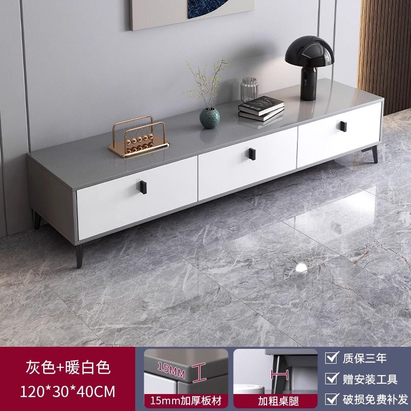 Gabinete de televisión moderno y simple sala de estar doméstica nuevo armario de almacenamiento en el suelo gabinete de televisión integrado