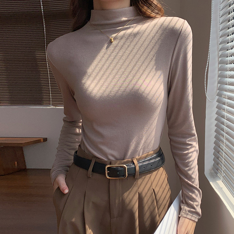 Autumn and Winter New Arrival Wool Base Shirt Macaron Crewneck Cashmere Protein Essence Slim Warm Base Shirt