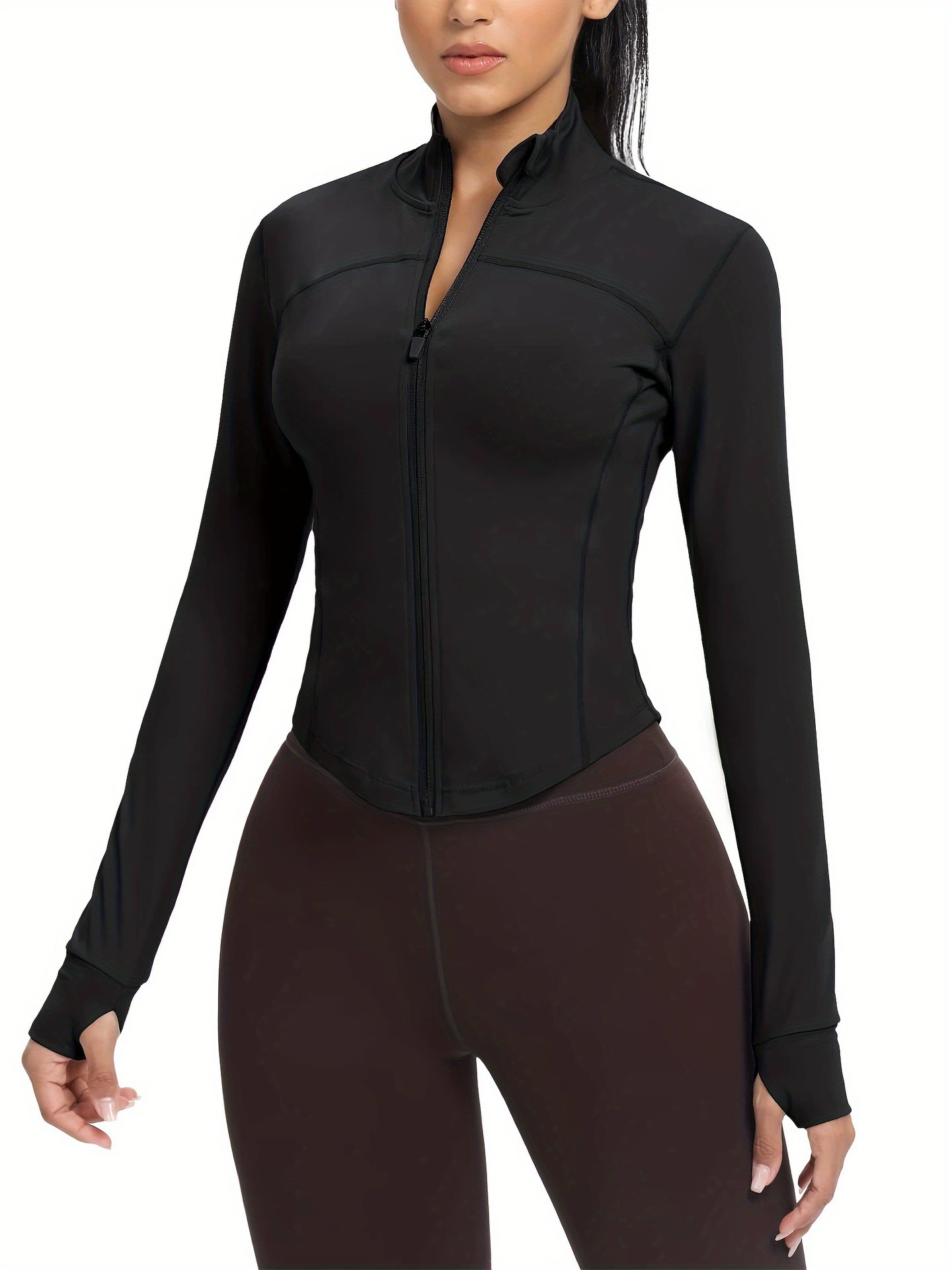 Женская спортивная куртка Slim Fit Полная застежка Многорежимный бег Кроссбордер