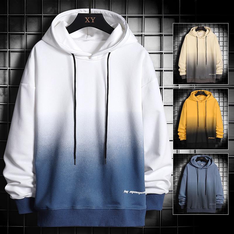 Hooded Sweatshirt Men's Autumn East Season New Loose Japanese Style Casual Gradient Fashion Trendy fleece-lined Thick Teenager Top