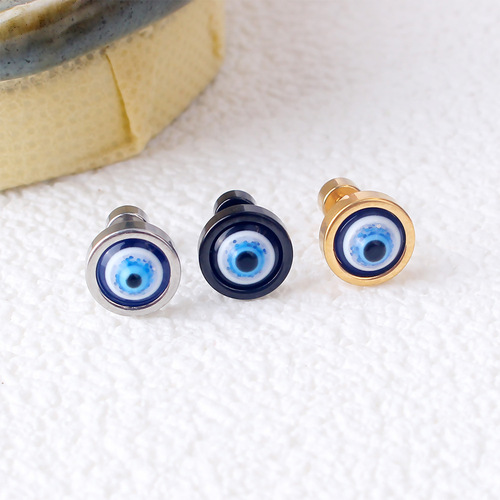 Korean Style Fashion Personal Demon Eye Titanium Steel Earrings Taobao eBay Cross-border Exclusive Supply Hip-Hop Earrings Supply