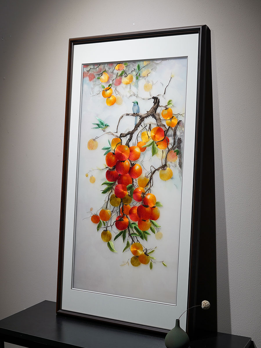 ⇓苏绣成品挂画事事如意苏州纯手工刺绣画客厅玄关新中式装饰