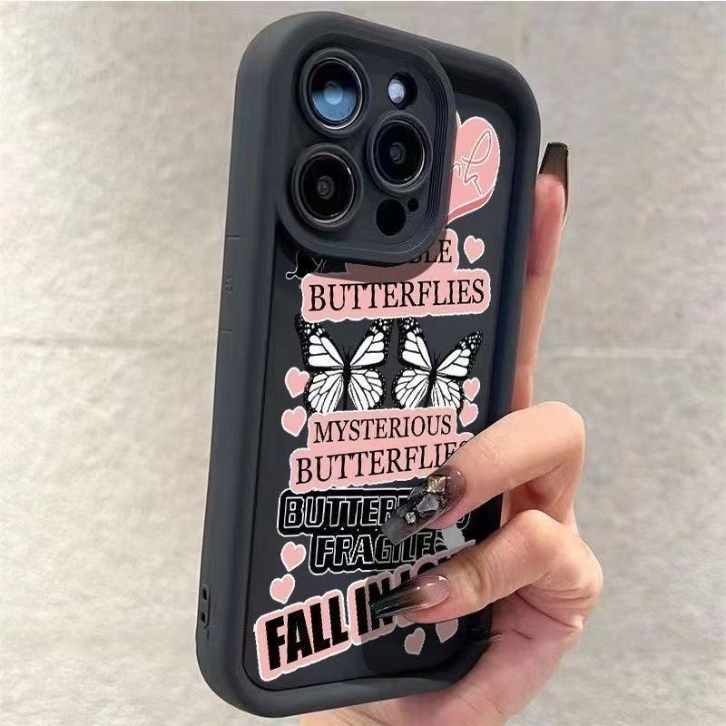 Love English Butterfly Adecuado para iPhone 16pro funda para teléfono móvil Apple 15 Europa y América 14/13promax nuevo 12