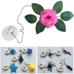 Creative cartoon water plug whole person wash basin leather plug funny bathtub water plug rose kitchen sink plug