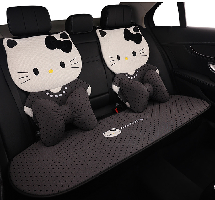 Cat Car Seat Cushion Cartoon Style Breathable Non-Slip Seat Pad Universal for All Seasons Car Seat Cover Summer General Use