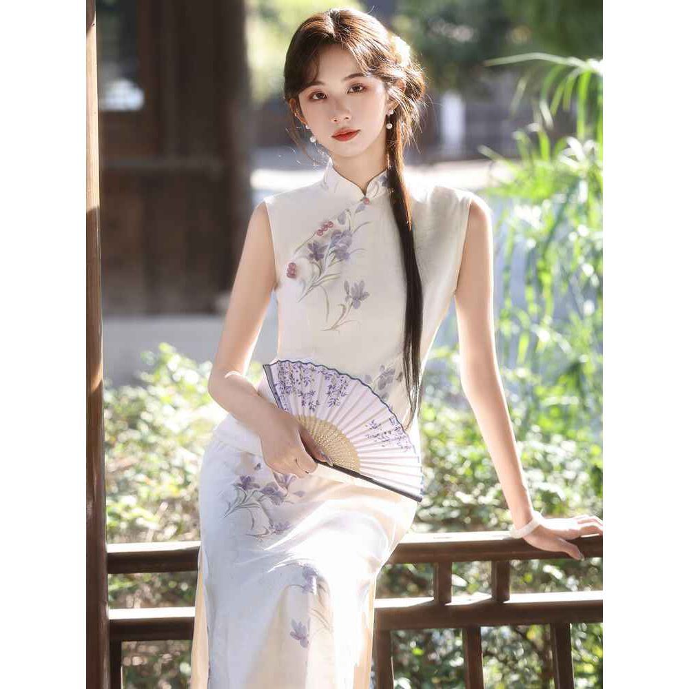 无袖旗袍年轻款素雅2026年新款长款新中式改良女日常绝美少年蚀骨