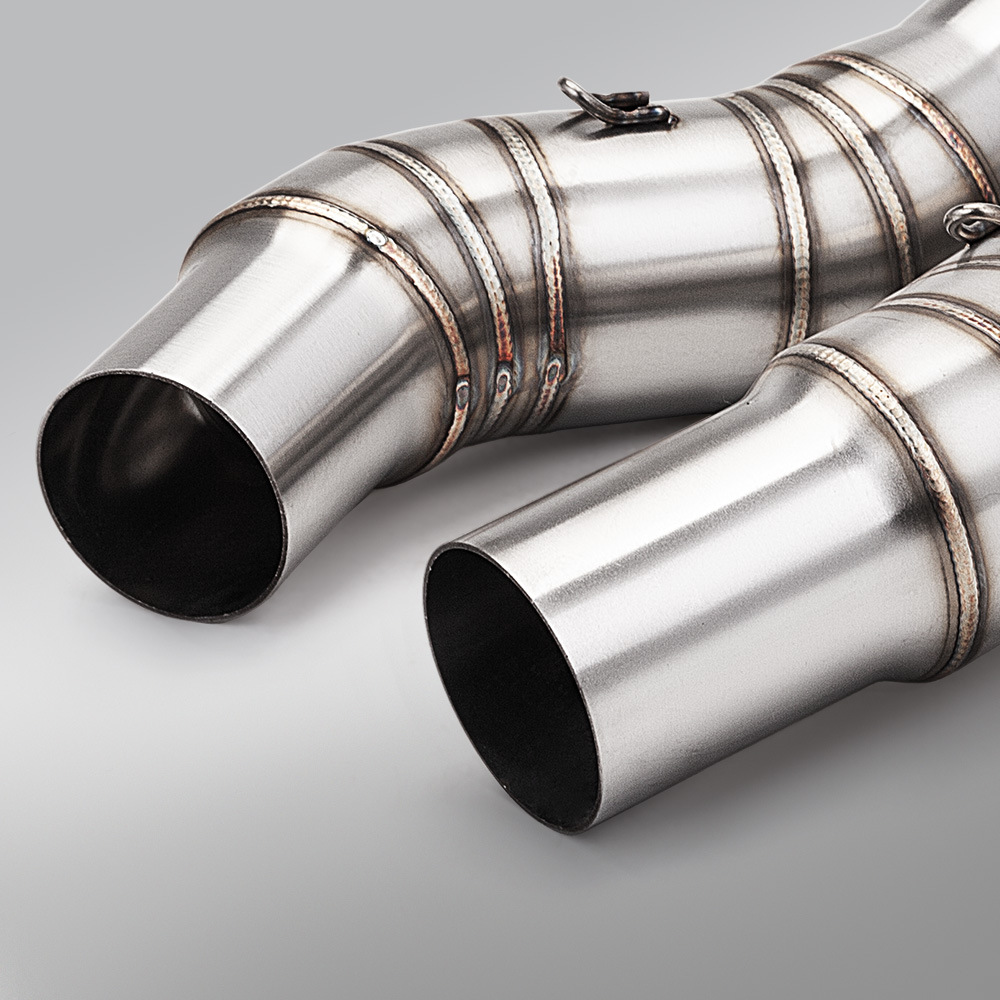 Suitable for motorcycle Z1000 modification, stainless steel dual outlet mid-section exhaust pipe and tail section silencer set