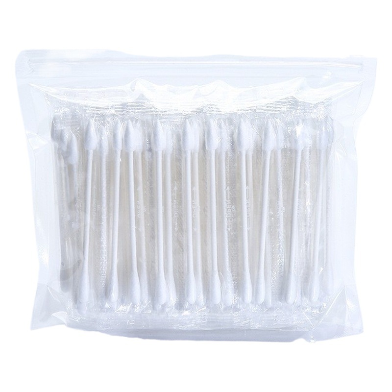 Small moxa broken row bulk single independent packaging cotton swab disposable double round head cleaning care hotel cotton swab wholesale