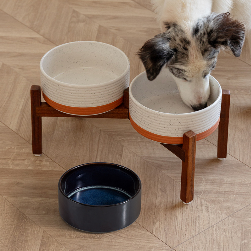 Cerámica perro tazón perro estante de tazón de arroz perro anti derrumbe tazón de mascota tazón de agua para beber tazón de grano Amazon artículos para gatos y perros