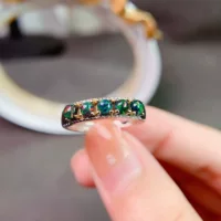 Заводская оптовая продажа натуральное черное кольцо Opal S925 Серебряный инкрустированный основной камень 3*3 горячие продажи в Европе и Америке