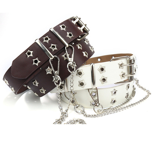 Cross-border Korean version punk women's belt chain y2k design belt women's decorative versatile jeans belt