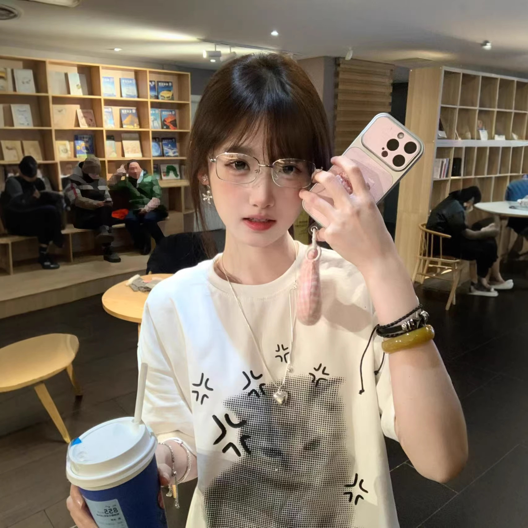 纯棉白色短袖T恤女夏2026新款韩版宽松猫咪印花上衣大码女装批发