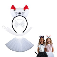 萬聖節動物發箍兒童可愛小貓咪頭箍化妝舞會表演裝扮狸貓頭飾道具
