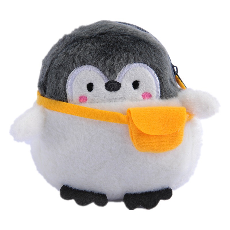 Nueva fuente lindo pequeño pingüino monedero lápiz labial cable de datos bolsa de monedas al por mayor