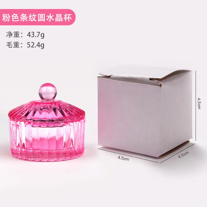 Mejor venta nueva taza de cristal Rosa arte de uñas de cristal taza de cristal con tapa de color plateado taza de cristal de color