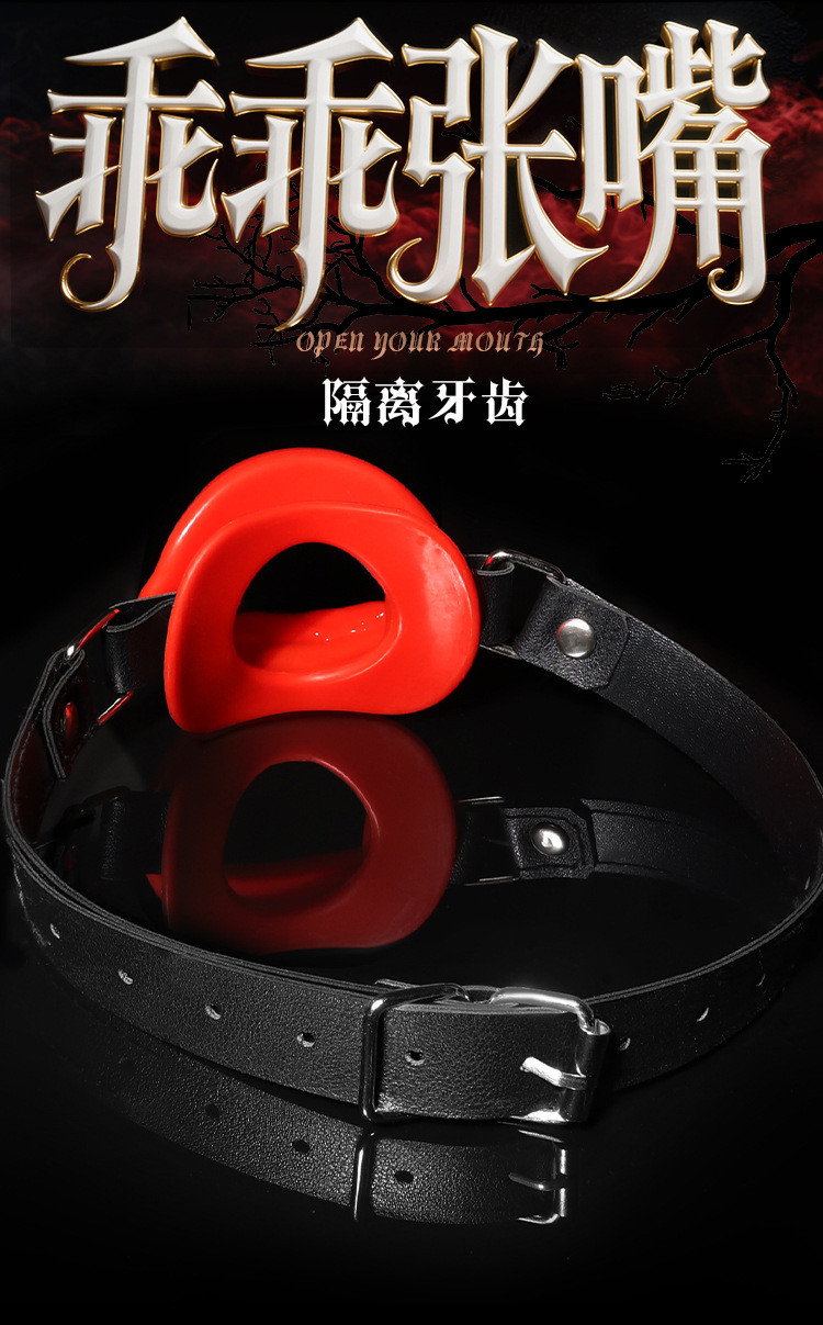 Jiuai Silicone Mouth Plug with Nipple Clamps, Black Bondage Accessory Set — detail image 22