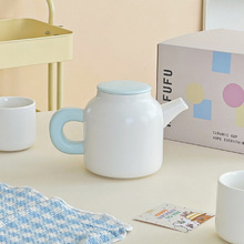 简约清新水壶陶瓷加厚冷水壶瓷器家用餐厅大容量耐高温储水泡茶壶