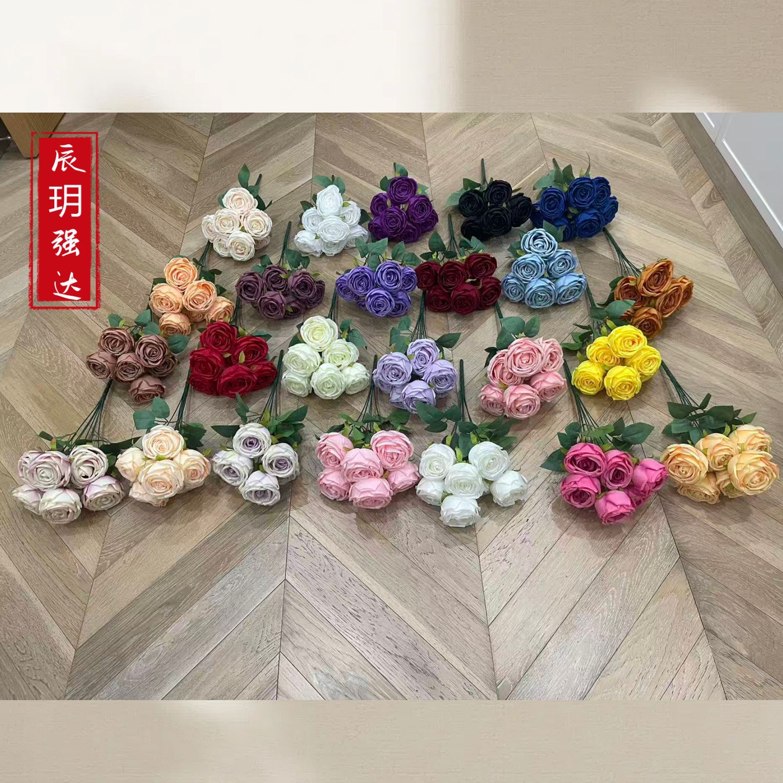 7头把束皇妃玫仿真玫瑰花束婚庆摆设仿真花家居酒店摆放装饰假花