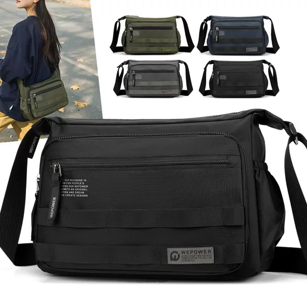 Wepower's New Men's Business Large-Capacity Shoulder Bag Is Water-Repellent and Suitable for Casual Travel and Cross-Body Use