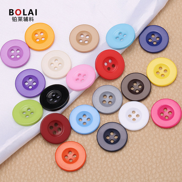 Round wide-brimmed resin buttons for children's shirts and clothing