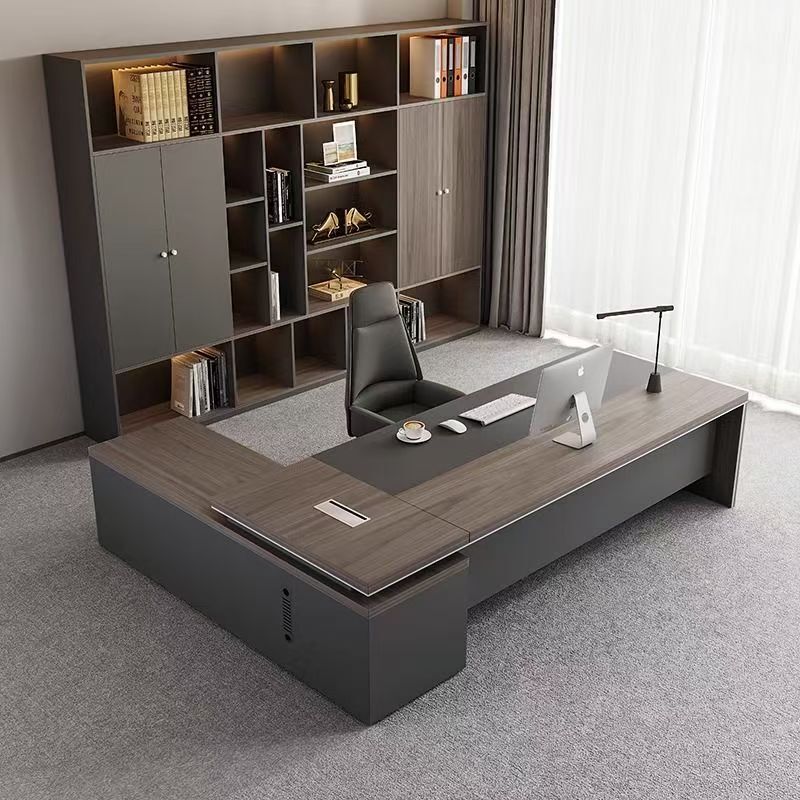 Boss's Desk, Simple Manager's Desk, Office Furniture, Executive Desk, President's Desk and Chair Combination, Boss's Desk