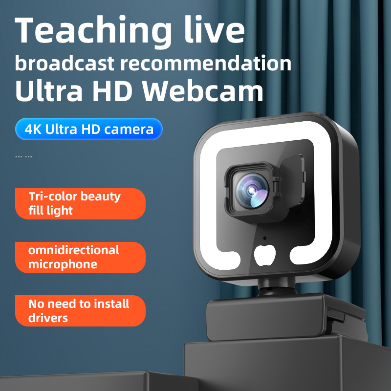 4K özel model güzellik filtresi otomatik odak 1080p bilgisayar kamerası yüksek çözünürlük ağ USB canlı yayın webcam 2K sürücü gerektirmez