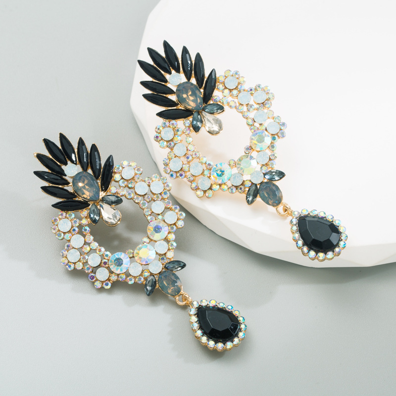 Fashion Water Droplets Alloy Plating Rhinestones Womenu0027S Drop Earrings 1 Pair