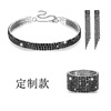 Fashionable accessory, black necklace, bracelet, jewelry, earrings, ring, set, Amazon, European style, diamond encrusted, 4 piece set