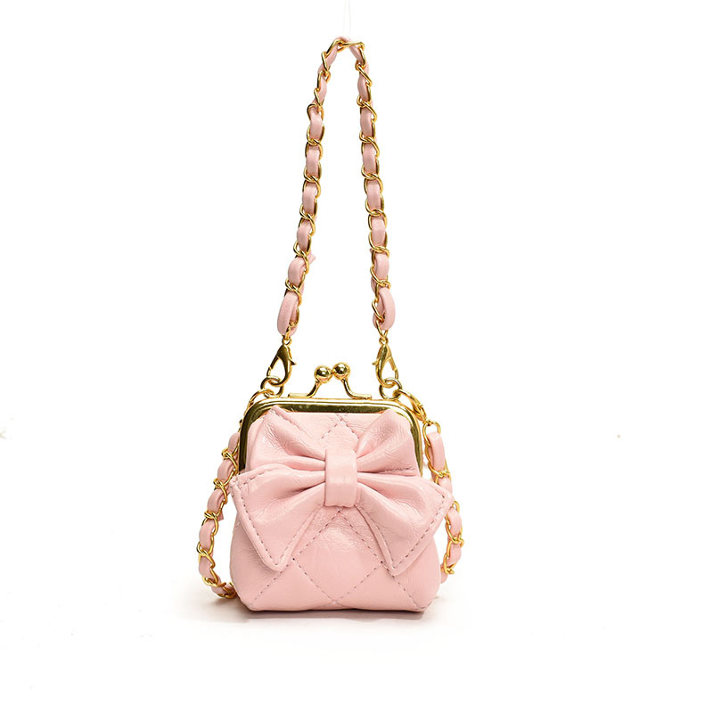 Bolsos de hombro de princesa de estilo estilo diamante sólido arco bolso de hombro para niños nueva cadena bolso de abrazadera para niños