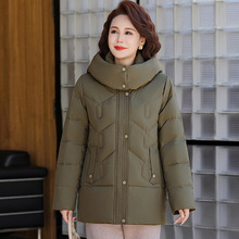 冬季新款羽绒服女中长款气质洋气中老年妈妈装白鸭绒加厚保暖外套